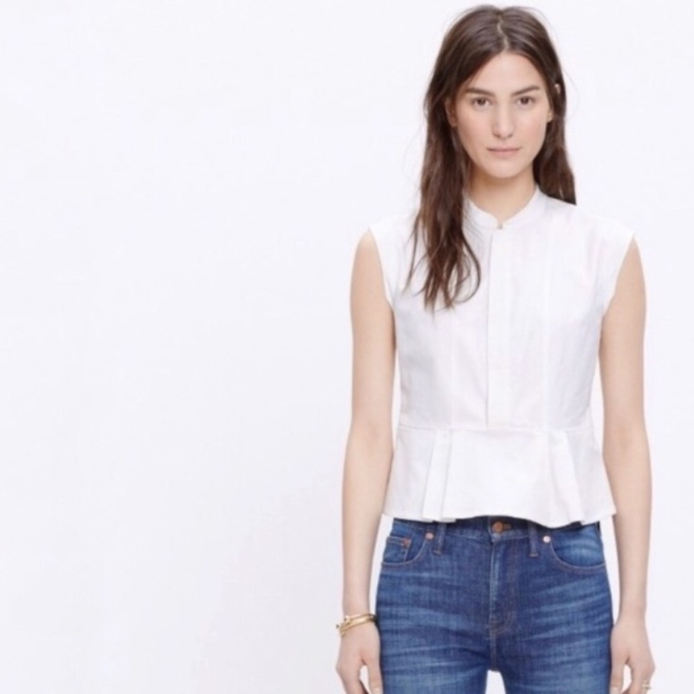 Madewell Peplum Short Sleeve Blouse